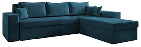Καναπές Γωνιακός ArteLibre Αναστρέψιμος CAHABON Μπλε 250x210x79cm-14560021
