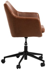 Καρέκλα γραφείου Oakland 190, Καφέ, Μαύρο, 91x58x58cm, 9 kg, Με ρόδες, Με μπράτσα, Μηχανισμός καρέκλας: Economic | Epipla1.gr