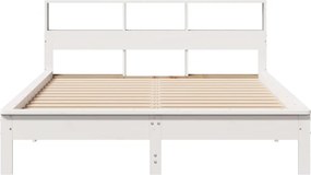 vidaXL Σκελετός Κρεβ. Χωρίς Στρώμα Λευκό 135x190 εκ Μασίφ Πεύκο