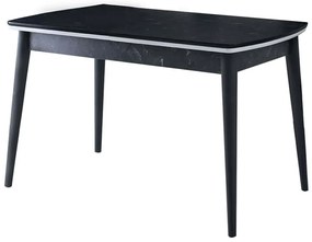 Τραπέζι Επεκτεινόμενο Vega 974NMB1539 130/160x80x75cm Marble Effect Black-White Πλαστικό,Mdf
