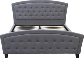 Κρεβάτι Alexia Megapap υφασμάτινο χρώμα γκρι 160x200εκ.