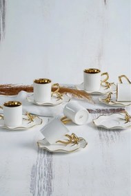 Stewehome Σετ πορσελάνινων φλιτζανιών καφέ για 6 άτομα Λευκό