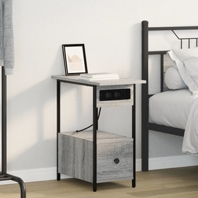 vidaXL Κομοδίνο Γκρι sonoma 60 x 30 x 61 εκ Επεξεργασμένο ξύλο