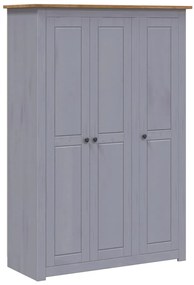 vidaXL Ντουλάπα Τρίφυλλη Γκρι 118x50x171,5 εκ Ξύλο Πεύκου Σειρά Panama