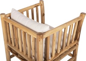 ΣΕΤ ΣΑΛΟΝΙ 4ΤΜΧ EDDARD HM9340 ΑΠΟ ΜΑΣΙΦ ΞΥΛΟ TEAK  ΦΥΣΙΚΟ - ΛΕΥΚΟ