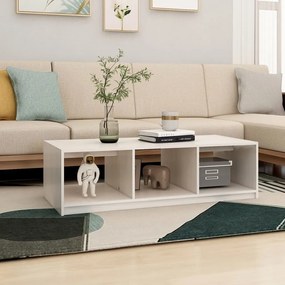 vidaXL Τραπεζάκι Σαλονιού Λευκό 110 x 50 x 34 εκ από Μασίφ Ξύλο Πεύκου