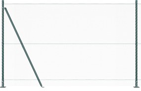vidaXL Σετ Φράχτη Σετ 2 Πράσινο Μέταλλο, PVC 25 x 1.5 μ Ανθεκτικό