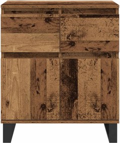 vidaXL Πλαϊνό γραφείο με συρτάρι Παλιό Ξύλο 60 x 35 x 70 cm