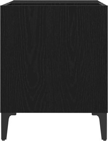 vidaXL Ντουλάπι δίσκων βινυλίου με ράφι Μαύρη Οξυά 84,5 x 38 x 48 cm