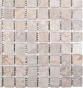 vidaXL Πλακίδια Μωσαϊκού Κρεμ 30 x 30 cm Μάρμαρο