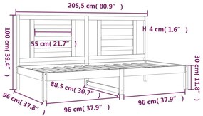 Καναπές Κρεβάτι Λευκός 90 x 200 εκ. από Μασίφ Ξύλο Πεύκου - Λευκό