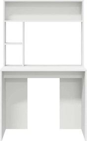 vidaXL Γραφείο με ράφι Λευκό 91 x 50 x 149 εκ Επεξεργασμένο ξύλο