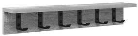 vidaXL Τοίχου Κρεμάστρα με ράφι Γκρι sonoma 60 x 10.5 x 10.5 εκ