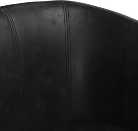 vidaXL Πολυθρόνα Μπάρελ Μαύρη από Συνθετικό Δέρμα