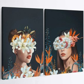Πίνακας Καμβάς (Σετ 2Τμχ) 910NVT1189 50x70cm Multi Wallity Κάθετοι Ξύλο, Καμβάς