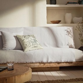 Ριχτάρι Lined 390/ 21 Sand Gofis Home Three-Seater 180x310cm Βαμβάκι-Πολυέστερ