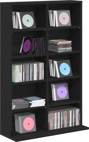 vidaXL Ντουλάπα CD Μαύρη Δρυς 65 x 23,5 x 97,5 εκ. Επεξεργασμένο Ξύλο