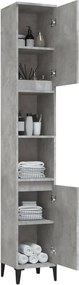vidaXL Ντουλάπι Μπάνιου Γκρι Σκυροδέματος 30x30x190 εκ. Επεξ. Ξύλο