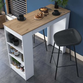 Τραπέζι Μπαρ Με Ράφια (120x50x100) A-G 893RAN1806 White