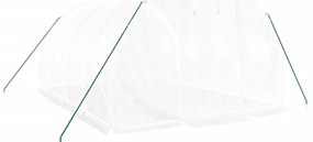 vidaXL Θερμοκήπιο με Ατσάλινο Σκελετό Λευκό 12 τ.μ. 4 x 3 x 2 μ.