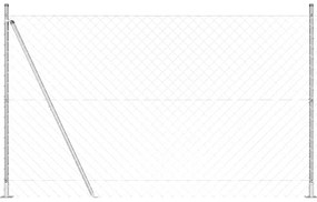 vidaXL Στύλος Περιφράξεων Ασημί 10 x 1,6 μ (60 x 60 mm δίχτυ) Ατσάλι