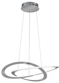 Φωτιστικό Κρεμαστό Nickel Mat 71xH150cm LED 52w 3000K 6200lm Led Switch Dimmer Trio Lighting Oakland 321710107