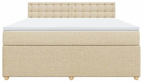 ΚΡΕΒΑΤΙ BOXSPRING ΜΕ ΣΤΡΩΜΑ ΚΡΕΜ 180X200 ΕΚ. ΥΦΑΣΜΑΤΙΝΟ 3289854