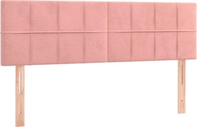 vidaXL Κρεβάτι Boxspring με Στρώμα Ροζ 140x200 εκ. Βελούδινο