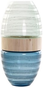 Βάζο DKD Home Decor Μπλε Μέντα Ξύλο Κρυστάλλινο Σύγχρονη (21 x 21 x 43 cm)