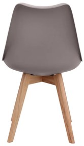 Καρέκλα τραπεζαρίας Viva Megapap PP - PU cappuccino - ξύλινο φυσικό πόδι 48,5x54x80εκ.