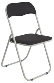 LINDA Καρέκλα Πτυσσόμενη Βαφή Γκρι, Pvc Μαύρο 43x46x80cm Ε557,1