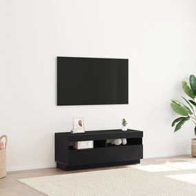 Ντουλάπι τηλεόρασης με LED φώτα σε Μαύρο Δρυ 100x35x40 εκ. από επεξεργασμένο ξύλο