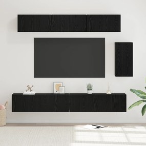 vidaXL Σετ επίπλου τηλεόρασης 6 pcs Μαύρη Δρυς 100 x 30 x 30 εκ