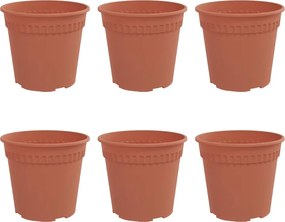 vidaXL Στρογγυλή Γλάστρα Λουλουδιών 6 pcs Κεραμιδί Ø 19 x 16 εκ