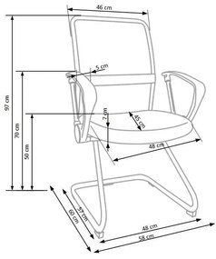 Καρέκλα γραφείου Houston 107, Μαύρο, 97x58x60cm, 15 kg, Με μπράτσα, Χωρίς ρόδες | Epipla1.gr