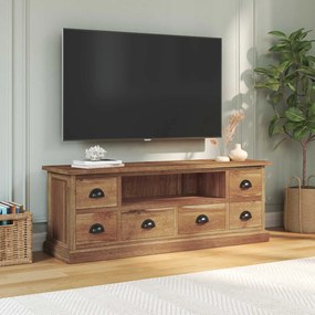 vidaXL Βάση TV 110 x 30 x 40 cm Φυσικό Στερεό Ξύλο Τίκ