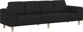 vidaXL Καναπές σαλονιού Μαύρο 250 x 77 x 76 εκ. Πολυεστέρας