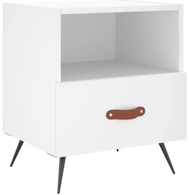 vidaXL Κομοδίνο Λευκό 40 x 35 x 47,5 εκ. από Επεξεργασμένο Ξύλο