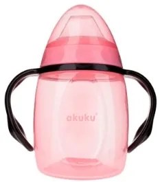 Εκπαιδευτικό Ποτηράκι Με Χερούλια Ροζ 280ml akuku A0429