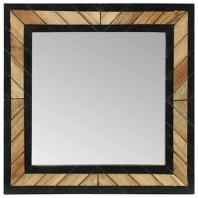 vidaXL Καθρέφτης Μαύρο και Καφέ 50 x 2 x 50 εκ. Σταθερό Ξύλο Ακακίας