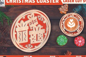 Σετ των 2 Intra απο ξύλο plywood 3mm-4mm πάχος Christmas Cup Coaster Cut Δίασταση 15x15 cm INTRAFABR-107978302