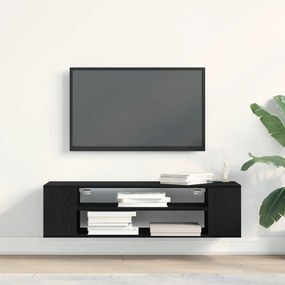 vidaXL Τοίχος Ντουλάπα Τηλεόρασης Μαύρη Βελανιδιά 100x30x26,5 εκ Επεξεργασμένο Ξύλο