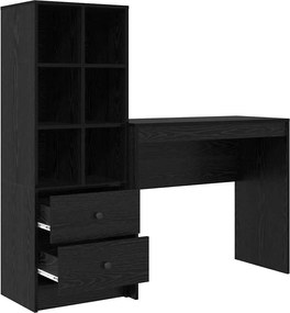 vidaXL Γραφείο με συρτάρι με ράφι με αποθήκευση 2 pcs Μαύρη Οξυά