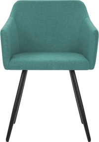 vidaXL Καρέκλες Τραπεζαρίας 2 τεμ. Πράσινες Υφασμάτινες