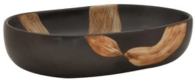 vidaXL Νιπτήρας Οβάλ Μαύρος 59x40x14 εκ. Κεραμικός