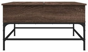 vidaXL Τραπεζάκι Σαλονιού Καφέ Δρυς 80x80x45 εκ. Επεξ. Ξύλο/Μέταλλο