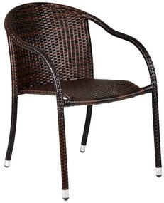 Πολυθρόνα κήπου "MONICA" μεταλλική-wicker σε χρώμα cappuccino 56x68x84 100-00080