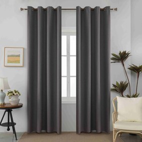 Κουρτίνα Με Τρέσα 100% Blackout 270x270cm Ανθρακί Α6010-46