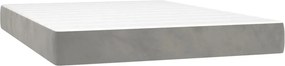 vidaXL Κρεβάτι Boxspring με Στρώμα &amp; LED Αν.Γκρι 140x200 εκ. Βελούδινο