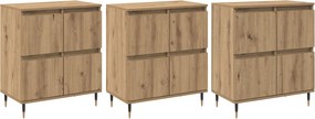 vidaXL Ντουλάπι αποθήκευσης 3 pcs Artisan Oak 60 x 35 x 70 cm